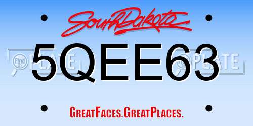 5QEE63 South Dakota License Plate