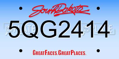 5QG2414 South Dakota License Plate