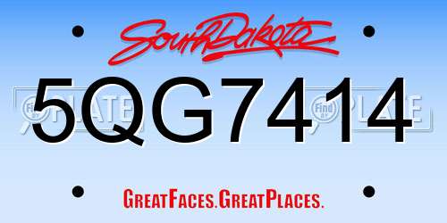5QG7414 South Dakota License Plate