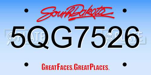 5QG7526 South Dakota License Plate