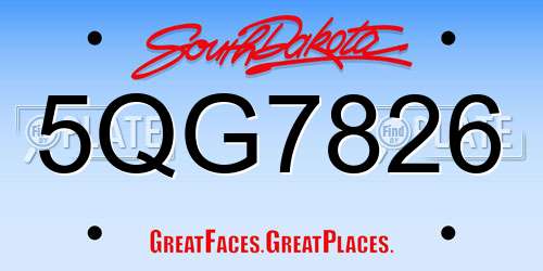 5QG7826 South Dakota License Plate