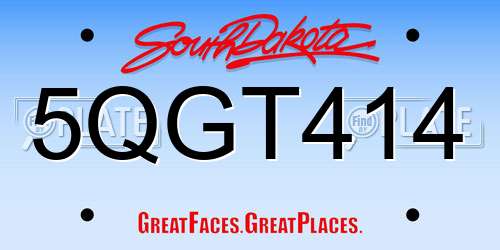 5QGT414 South Dakota License Plate