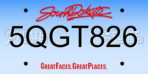5QGT826 South Dakota License Plate