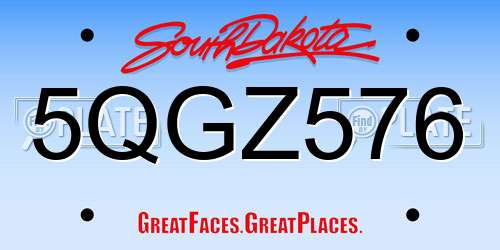 5QGZ576 South Dakota License Plate