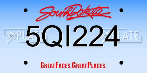 5QI224 South Dakota License Plate