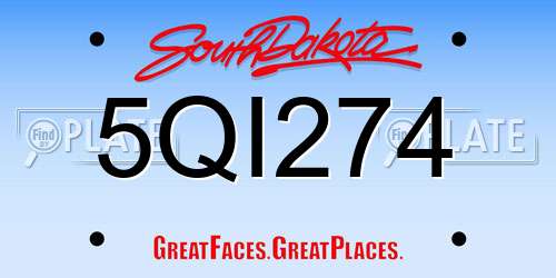 5QI274 South Dakota License Plate