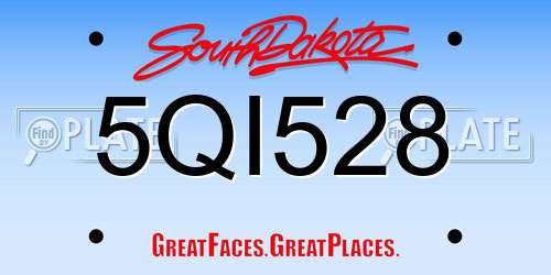 5QI528 South Dakota License Plate