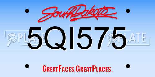 5QI575 South Dakota License Plate