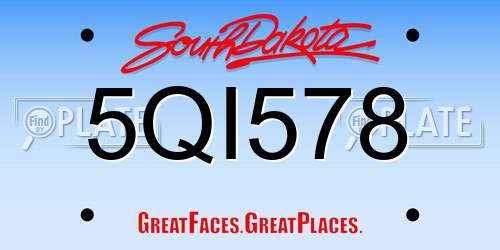 5QI578 South Dakota License Plate