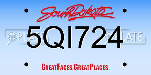 5QI724 South Dakota License Plate