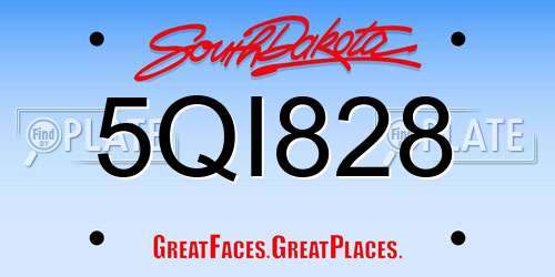 5QI828 South Dakota License Plate