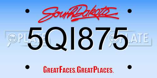 5QI875 South Dakota License Plate