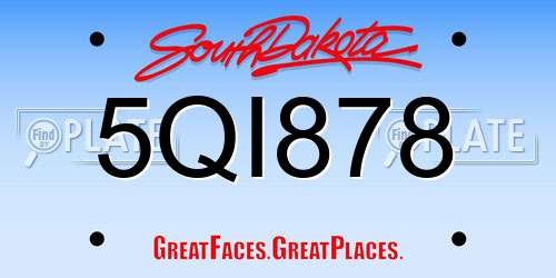 5QI878 South Dakota License Plate