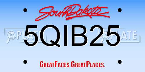 5QIB25 South Dakota License Plate