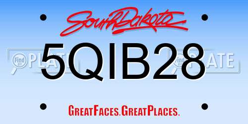 5QIB28 South Dakota License Plate