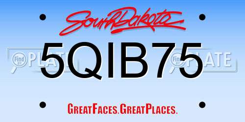 5QIB75 South Dakota License Plate