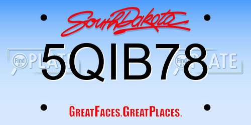 5QIB78 South Dakota License Plate