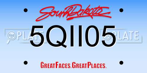 5QII05 South Dakota License Plate