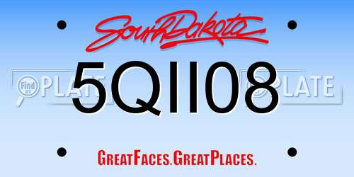 5QII08 South Dakota License Plate