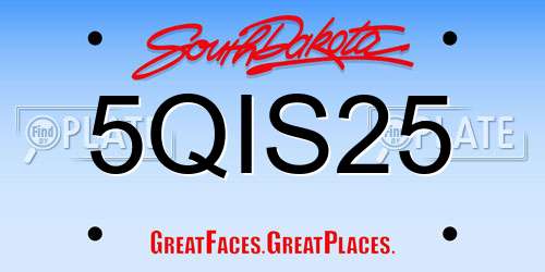5QIS25 South Dakota License Plate