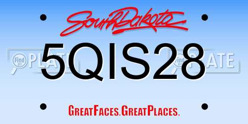 5QIS28 South Dakota License Plate