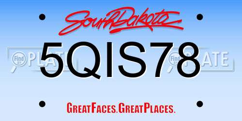 5QIS78 South Dakota License Plate