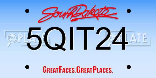 5QIT24 South Dakota License Plate