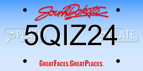 5QIZ24 South Dakota License Plate