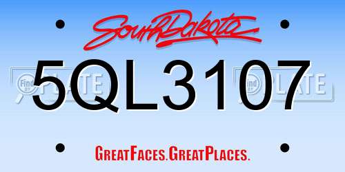 5QL3107 South Dakota License Plate