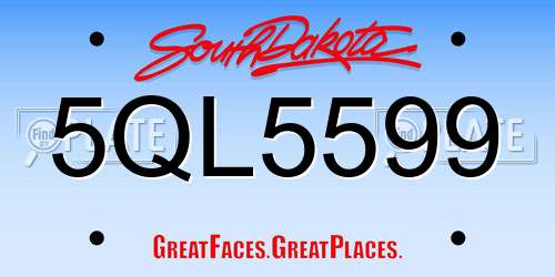 5QL5599 South Dakota License Plate