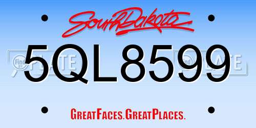 5QL8599 South Dakota License Plate