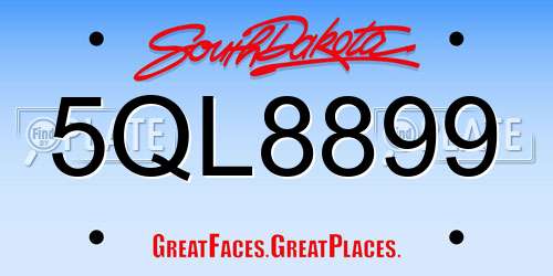 5QL8899 South Dakota License Plate