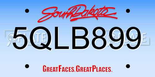 5QLB899 South Dakota License Plate
