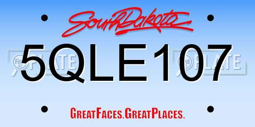 5QLE107 South Dakota License Plate