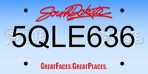 5QLE636 South Dakota License Plate