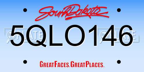 5QLO146 South Dakota License Plate