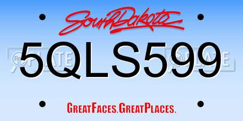 5QLS599 South Dakota License Plate