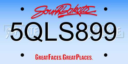 5QLS899 South Dakota License Plate