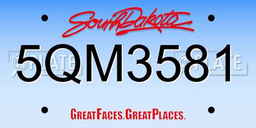 5QM3581 South Dakota License Plate