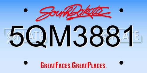 5QM3881 South Dakota License Plate