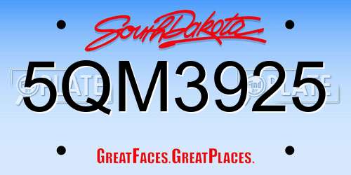 5QM3925 South Dakota License Plate