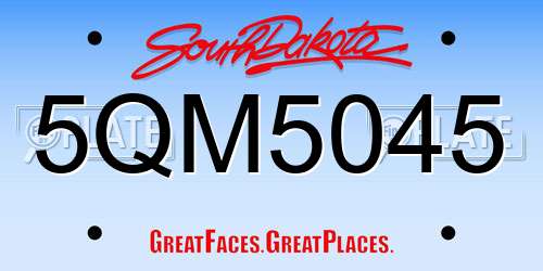 5QM5045 South Dakota License Plate