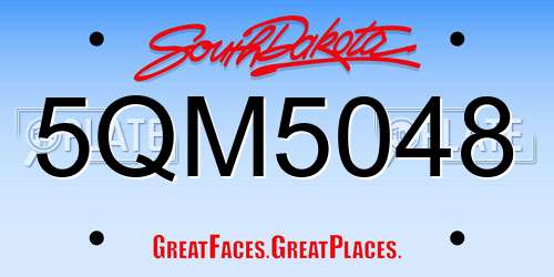 5QM5048 South Dakota License Plate