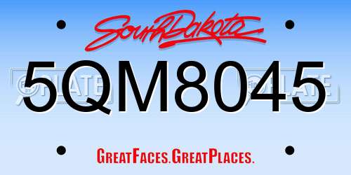 5QM8045 South Dakota License Plate