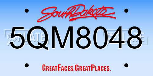 5QM8048 South Dakota License Plate