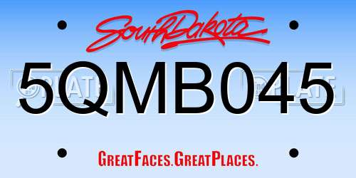 5QMB045 South Dakota License Plate