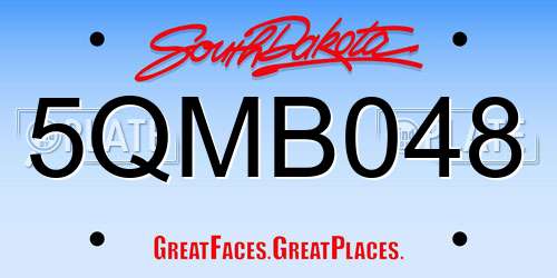 5QMB048 South Dakota License Plate