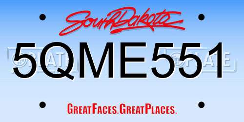 5QME551 South Dakota License Plate