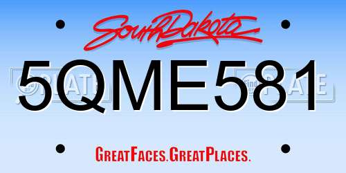 5QME581 South Dakota License Plate