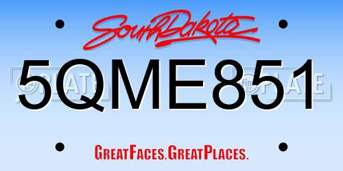 5QME851 South Dakota License Plate